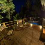 Sauna terrace with jacuzzi.